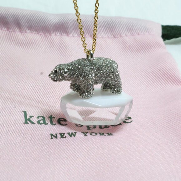 Kate Spade Cold Comforts Polar Bear Long Necklace in Silver - Picture 1 of 3
